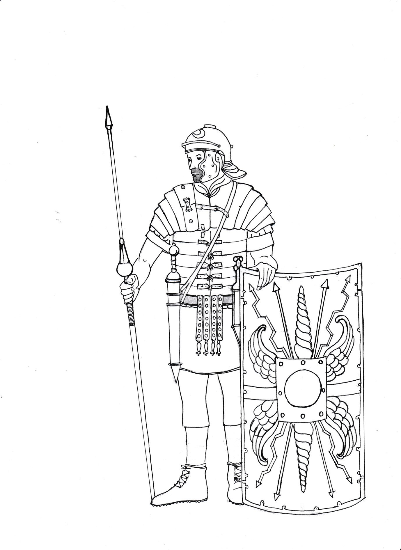 roman legionary drawing