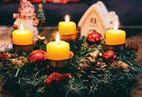 A Christmas table display.
