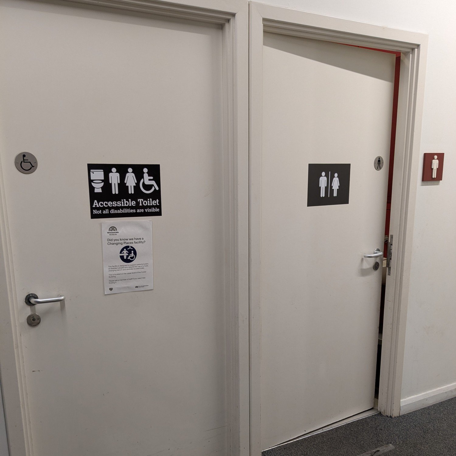 Accesible toilet at Woodhorn Museum.