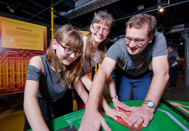 Family in Science Maze
