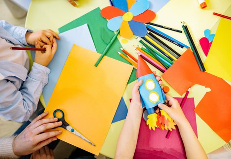 Children Doing Arts and Crafts At School