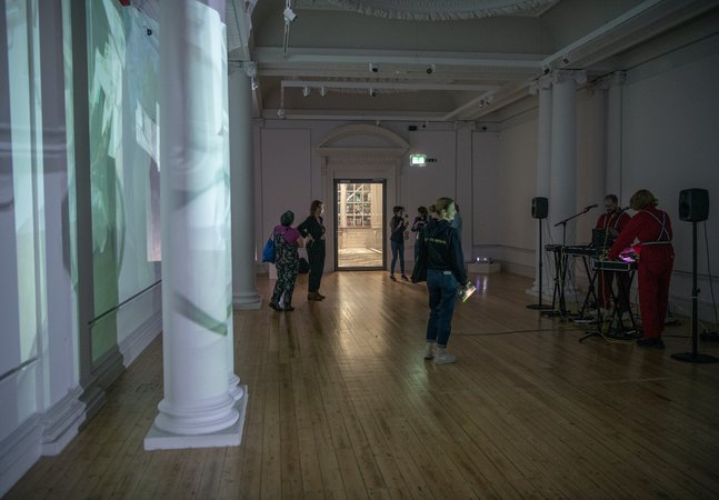 people are enjoying music at the Hatton Gallery