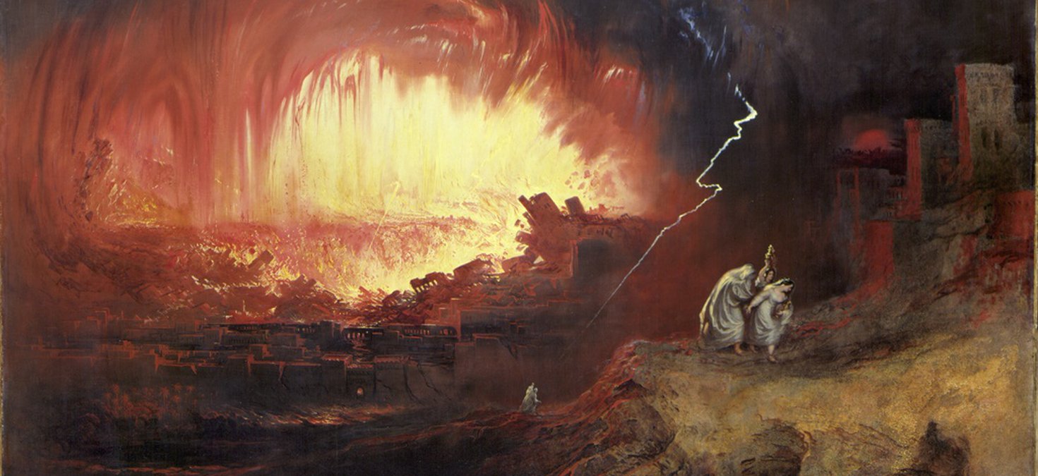 A painting by John Martin depicting the Destruction of Sodom and Gomorrah