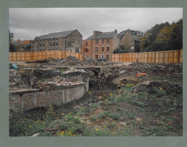 Photo of excavations of Pandon Burn in the 1990s 