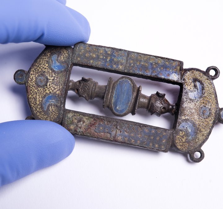 A decorative plate from a soldier’s belt.