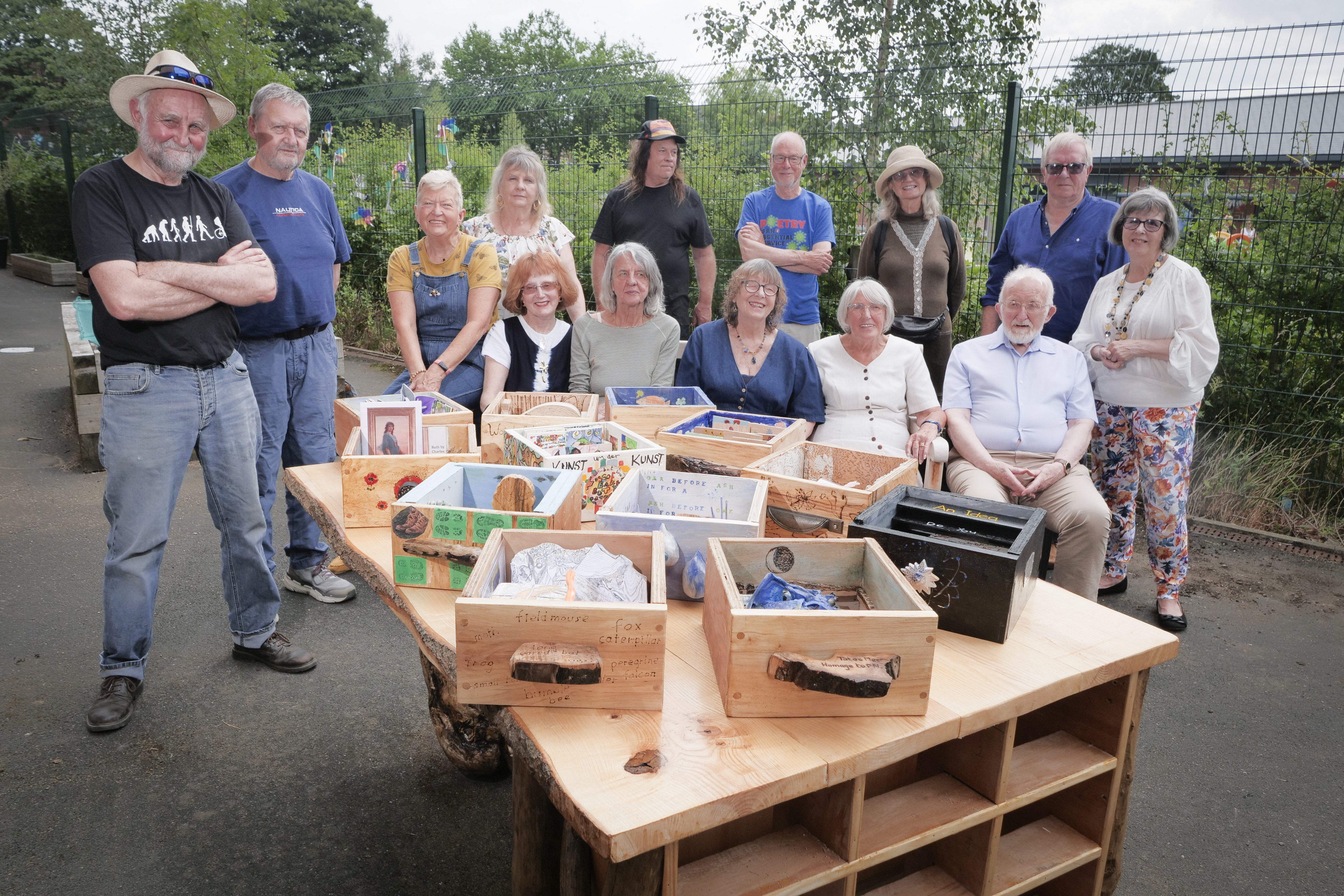 Carers’ Cultural Adventures, Equal Arts, in the community garden at the Shipley Art Gallery