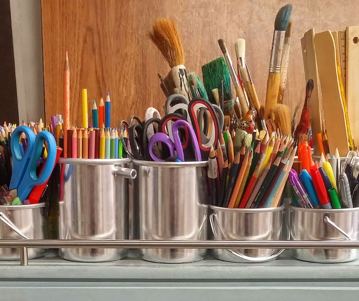 A photo of art supplies