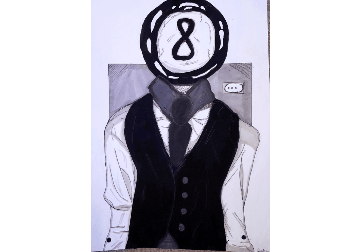 man with no 8 snooker ball for his head