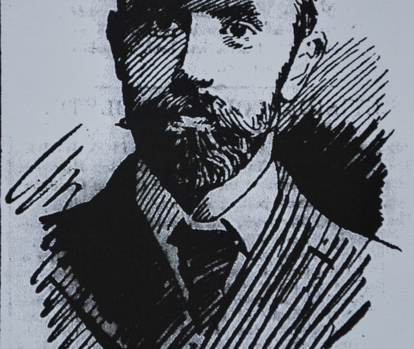 Drawing of Robert Barnard from a photograph by G West of Southsea
