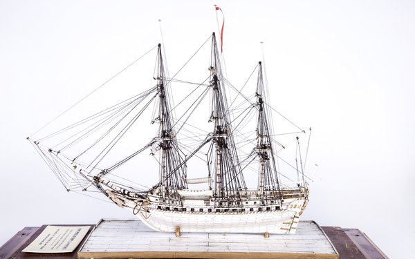 A bone ship model
