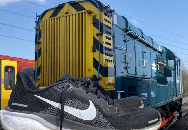 Nike Trainer and Diesel Locomotive