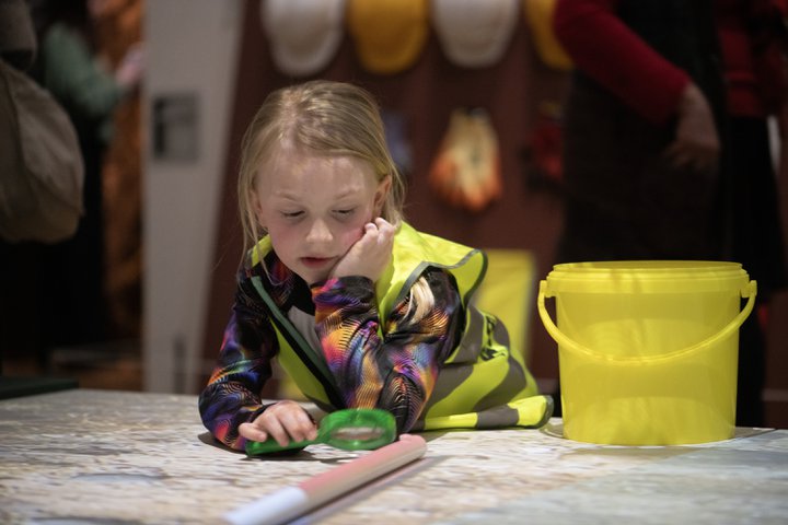 A young child in the Treasure exhibition