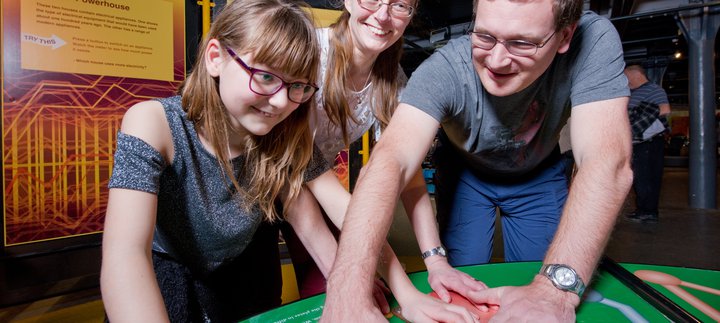 Family in Science Maze