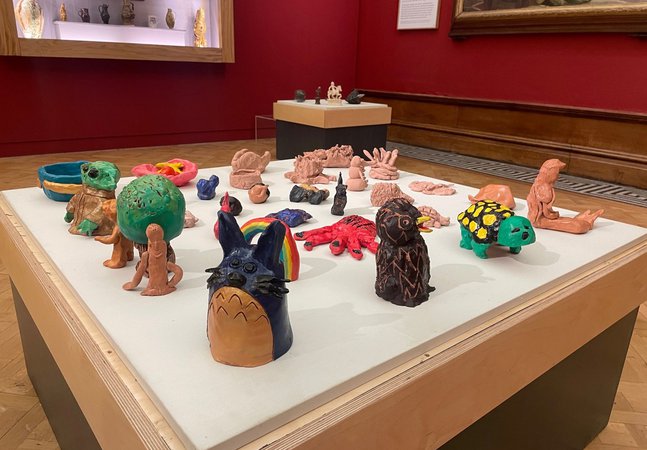 photo of clay objects that people have made