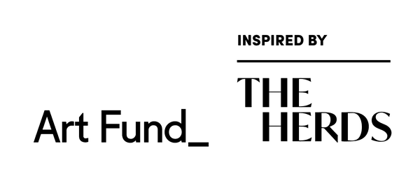 The image includes an ‘Art Fund’ logo and an ‘Inspired by the herds’ logo. The image includes an ‘Art Fund’ logo and an ‘Inspired by the herds’ logo.