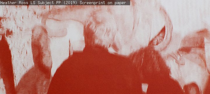 Heather Ross, LS: Subject PP (2019), Screenprint on paper. 
