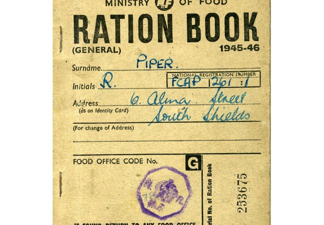 Ration Book belonging to R.Piper from South Shields.