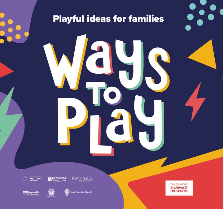 Coloured shapes on purple background