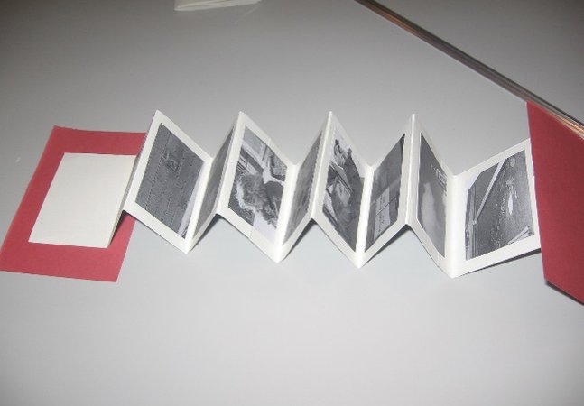 A folded mini booklet 