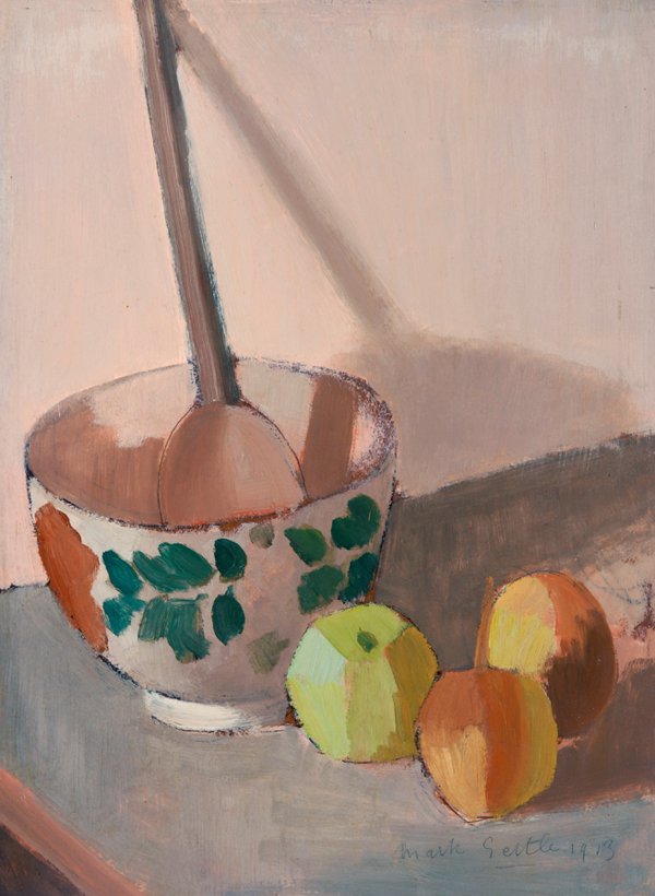 Still Life with Bowl, Spoon and Apples by Mark Gertler, 1913, oil on board. Hatton Gallery, Newcastle University, presented by the Contemporary Art Society, 1954. Still Life with Bowl, Spoon and Apples by Mark Gertler, 1913, oil on board. Hatton Gallery, Newcastle University, presented by the Contemporary Art Society, 1954.