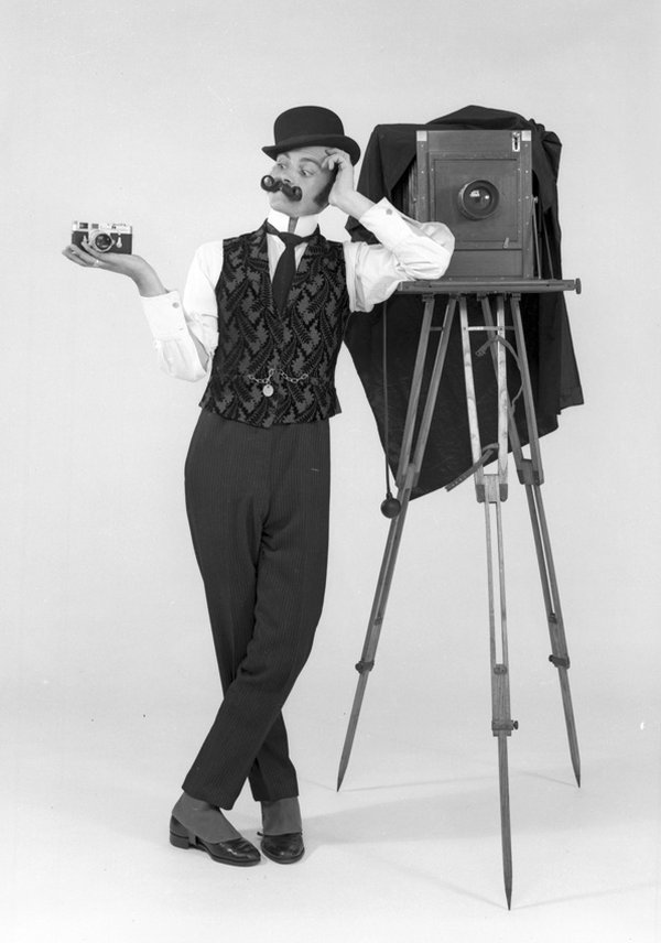 Turners staff member, Dave Grey, models for a publicity shot, June 1961 (