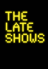 A graphic that reads 'The Late Shows' in neon yellow text.