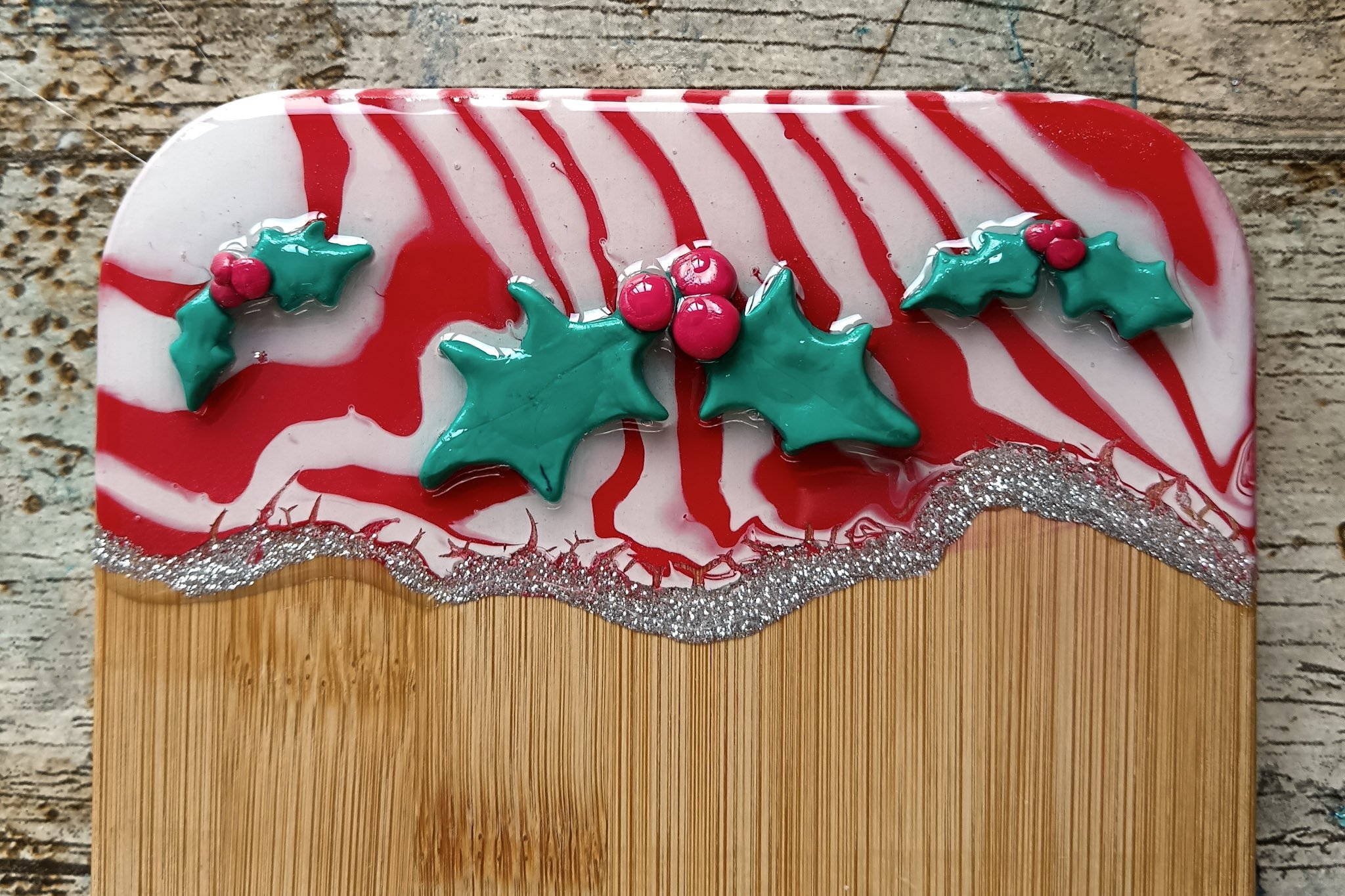 Christmas serving board craft.