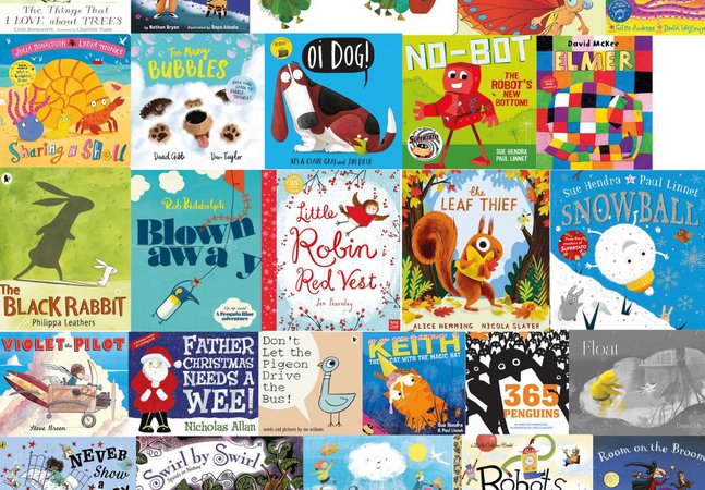 A montage of children's books 