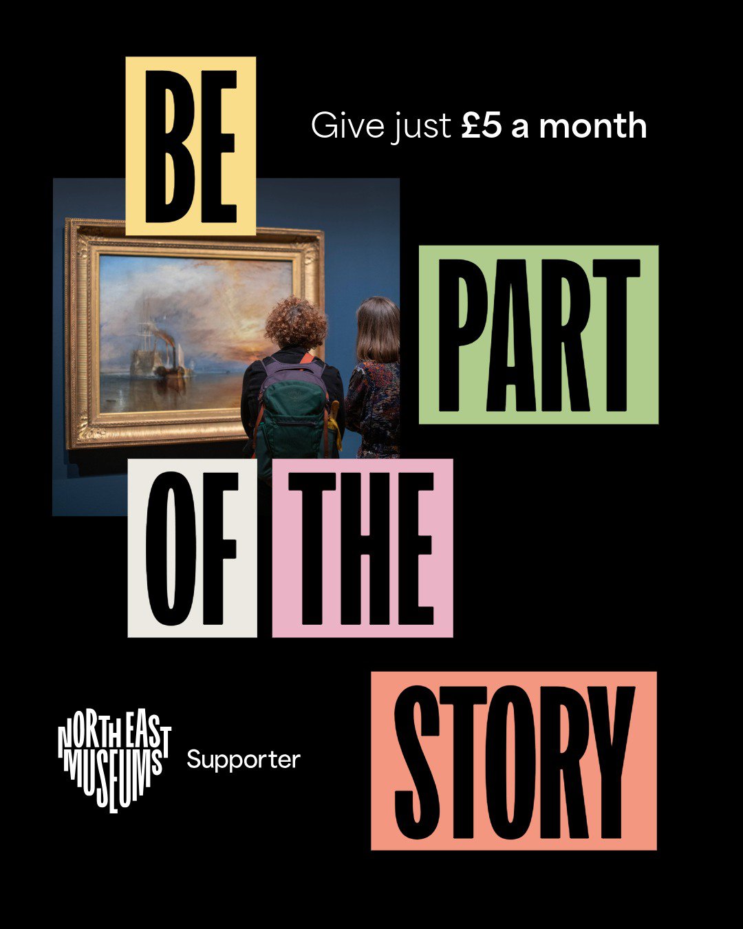 Graphic with text 'BE PART OF THE STORY - Give just £5 a month' Graphic with text 'BE PART OF THE STORY - Give just £5 a month'