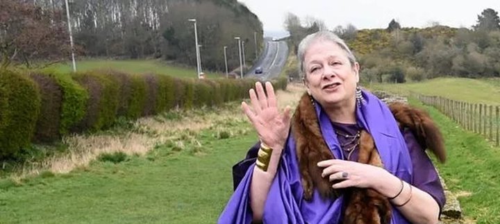 The guide for journey, 'Julia Lucilla', at Heddon, dressed in Roman costume