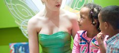 Some children chatting to Tinkerbell at BigWednesday