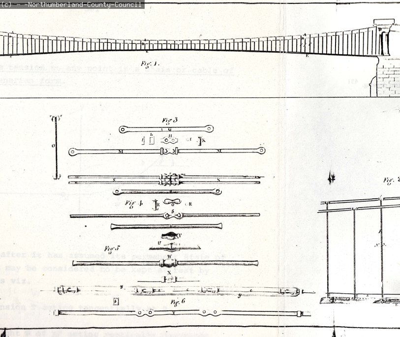 Technical Drawings of the Scottish Tower on the Union Chain Bridge 