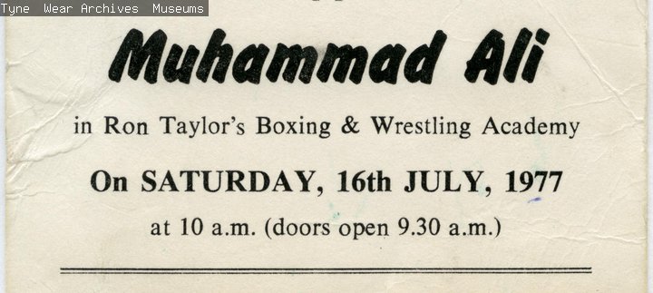 Ticket to see Mohammad Ali 16 July 1977