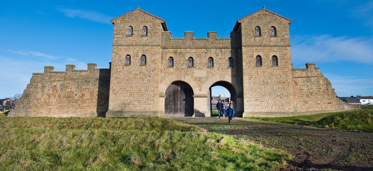 The Roman reconstructed Weat Gate at Arbeia
