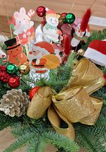 A festive floral arrangement.