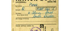 Ration Book belonging to R.Piper from South Shields.