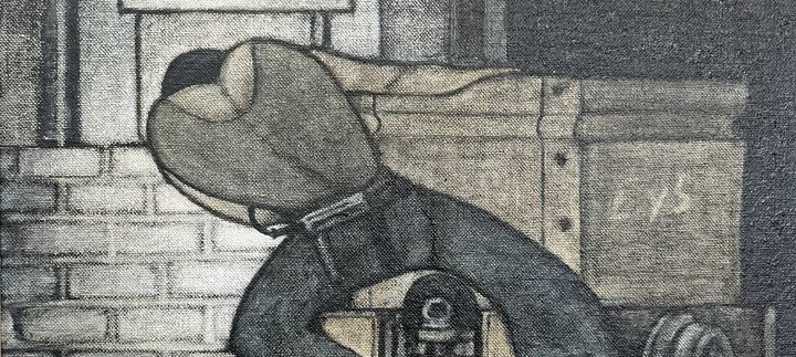 Twisting Off, oil on canvas-covered board Artist: Robert Olley, 2019