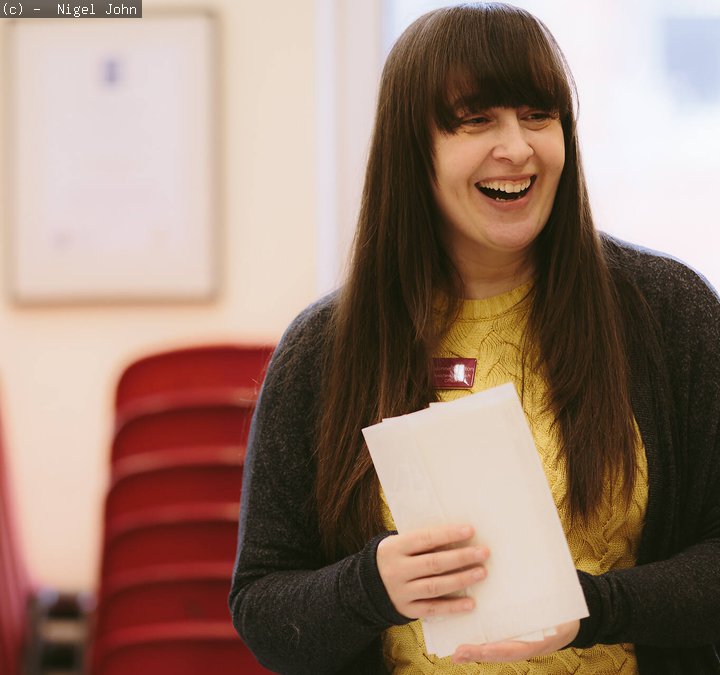 Staff member laughing