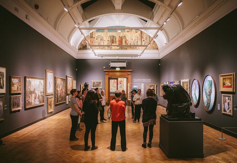 group of teachers in the gallery space