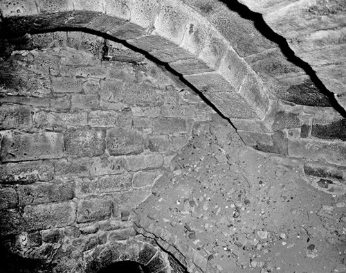 Photo of part of old Barras Bridge in Pandon [Burn] Sewer, about 3 metres below the present roadway