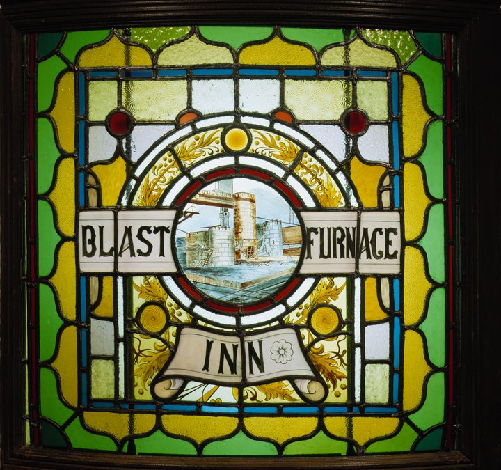 Blast Furnace Inn stained glass 