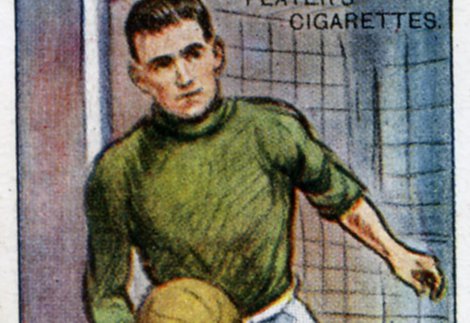 Football card from 1928-29 of SSFC Goalie Peter Shevlin