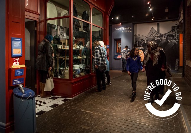 Visitors enjoying an exhibition at South Shields Museum