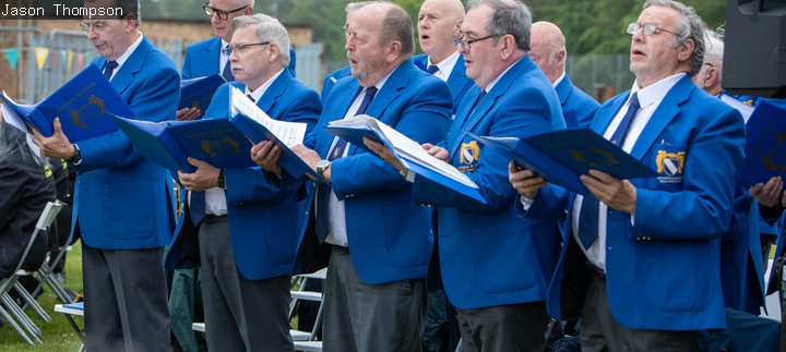 Ashington & District Male Voice choir singing at Woodhorn Museum
