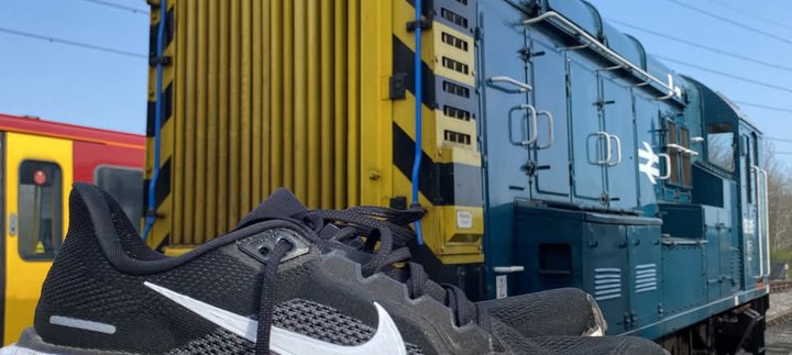 Nike Trainer and Diesel Locomotive