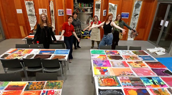 L-INK young people’s group get HAPPY! with artworks made by a local school. L-INK young people’s group get HAPPY! with artworks made by a local school.