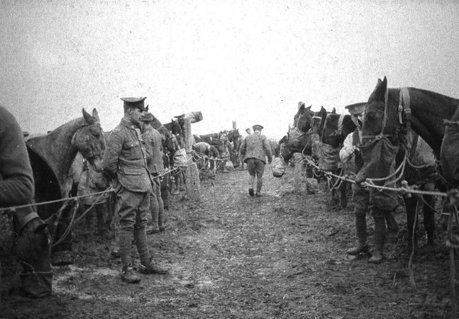 ‘B’ Squadron lines at Merville, France, May 1915