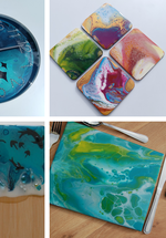 A selection of abstract acrylic designed objects