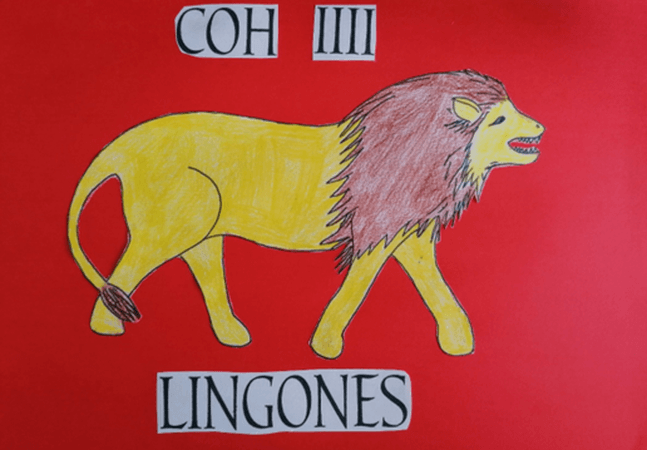 Drawing of a flag showing a lion