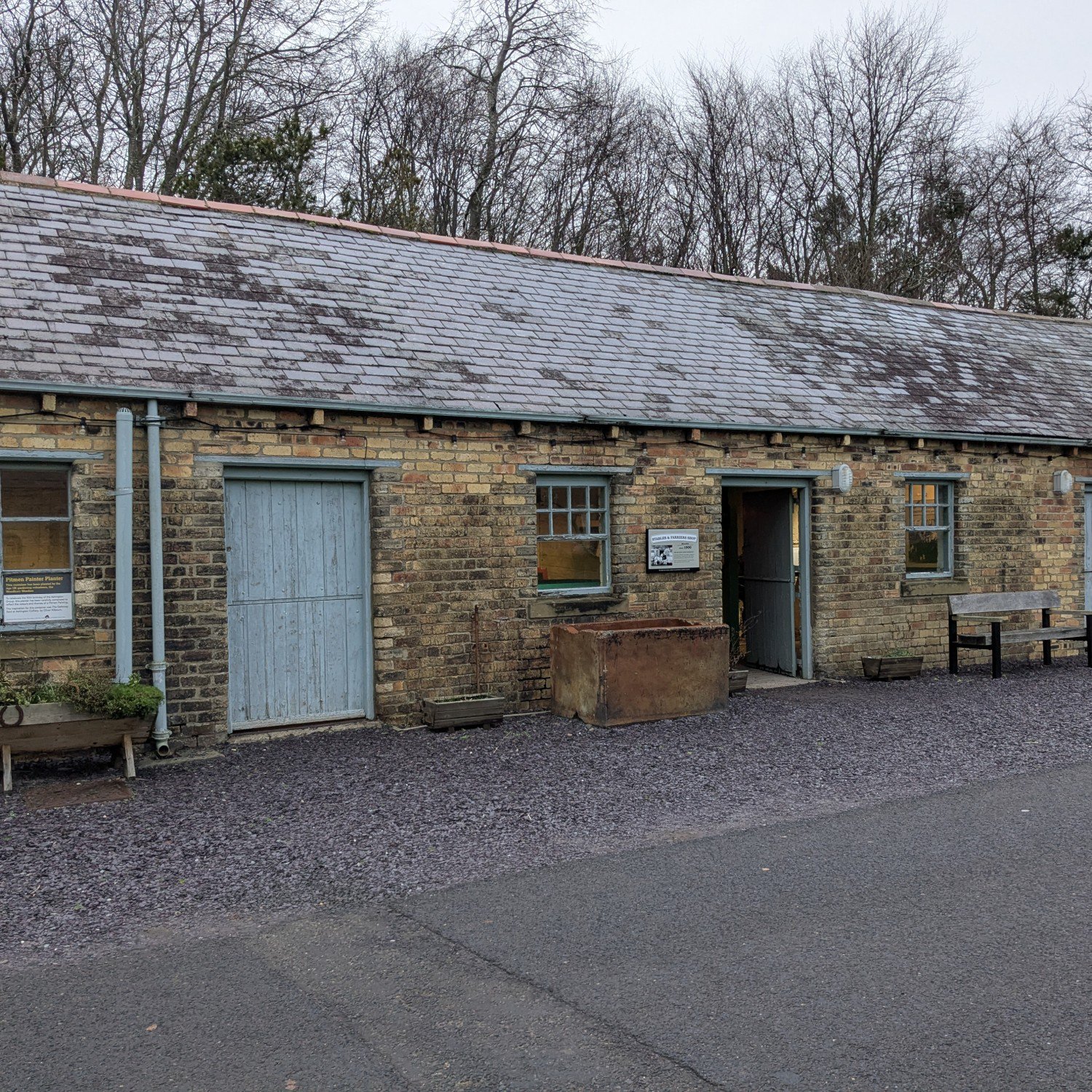 A brick stables building at Woodhorn Museum.